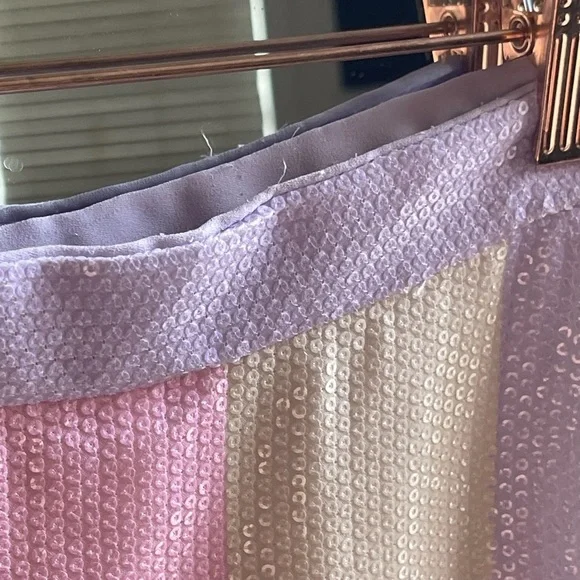 Olivia Rubin Penelope Sequin Pastel Rainbow Skirt